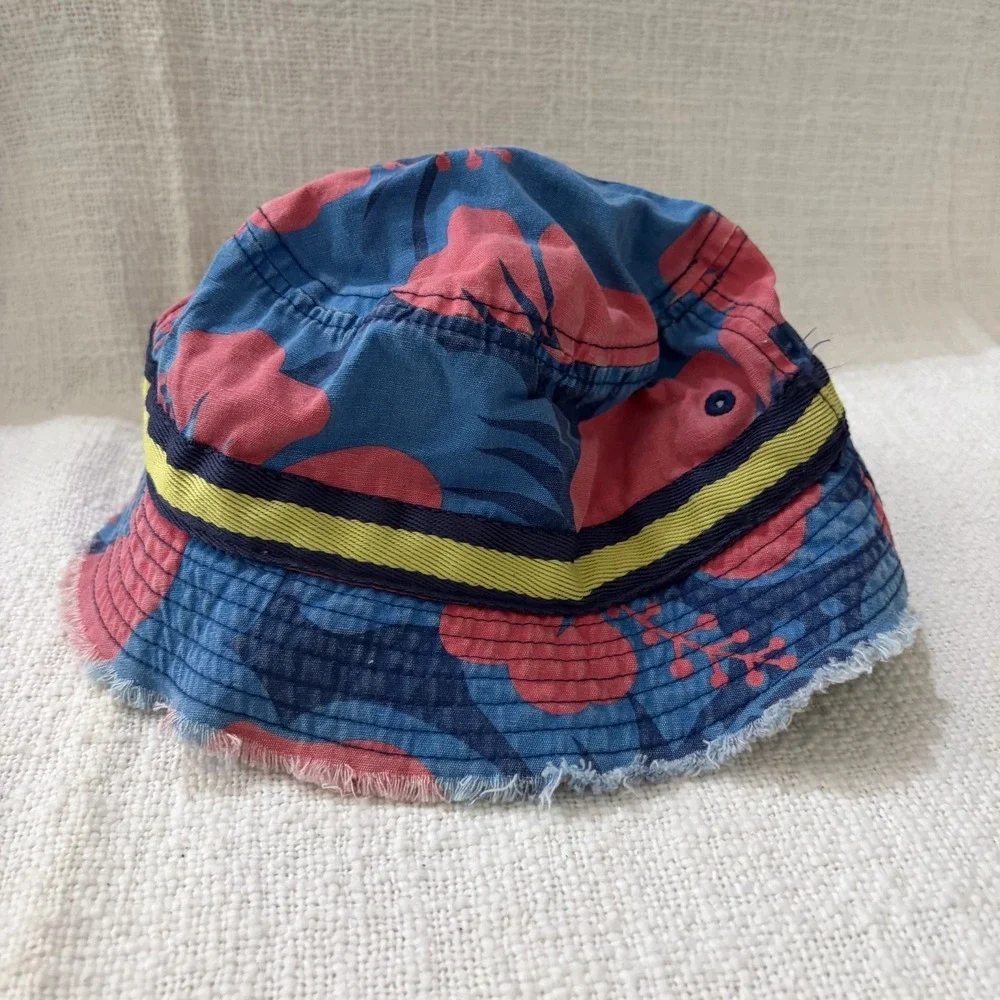 Mini Boden size 2-6 years Tropical  Cotton Bucket Hat Vacation Coastal Preppy